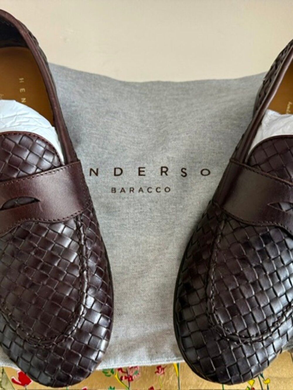 HENDERSON BARACCO, Italy, Woven loafer, calfskin band, Mens, 41.5, Bag,Excellent